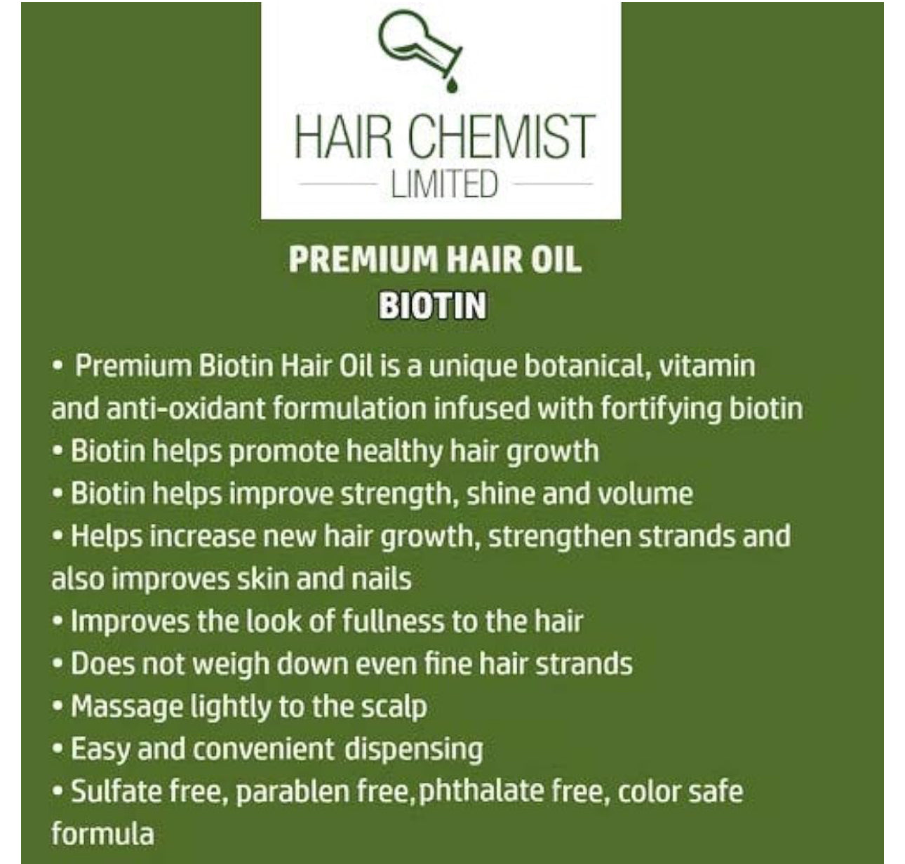 Hair Chemist Biotin Oil Scalp Stimulator For Natural Healthy Hair Grow 7.1fl.oz 210ml