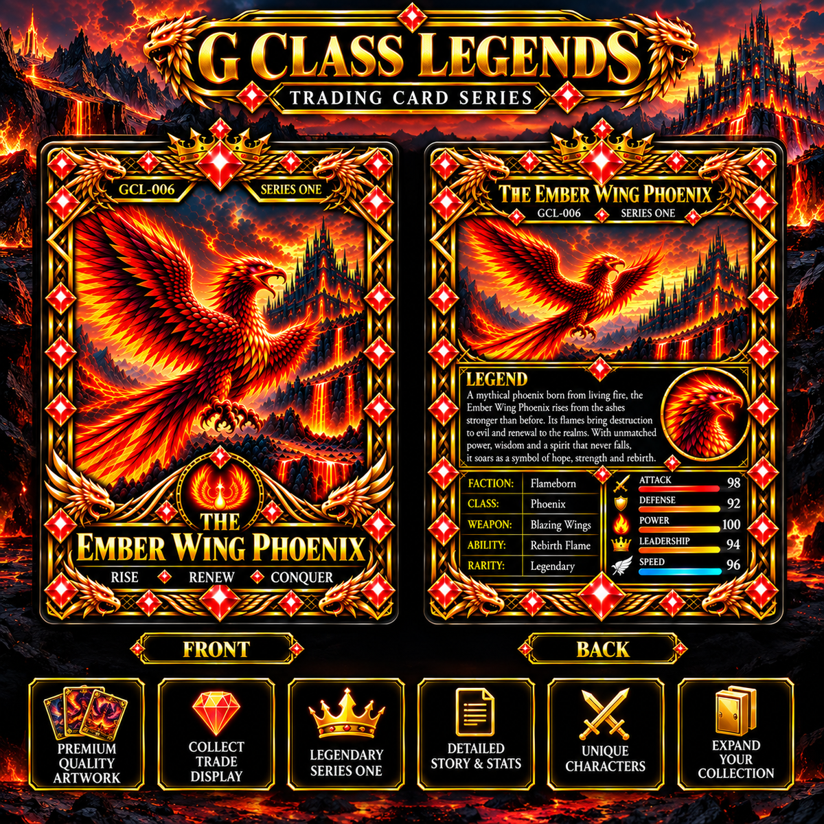 G Class Legends | The Ember Wing Phoenix | Legendary Interactive Digital Trading Card 006