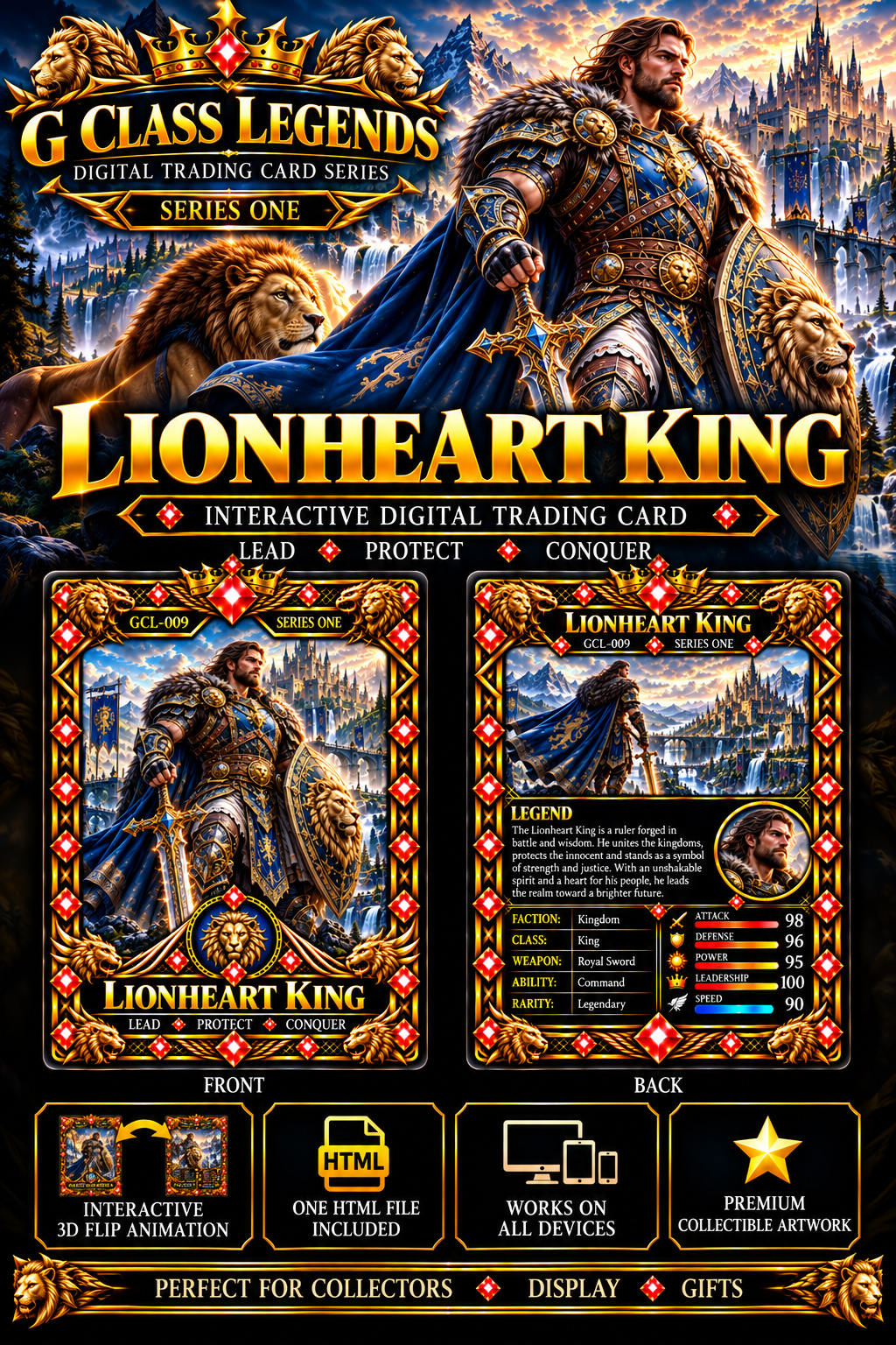 G Class Legends | Lionheart King | Legendary Interactive Digital Trading Card 009