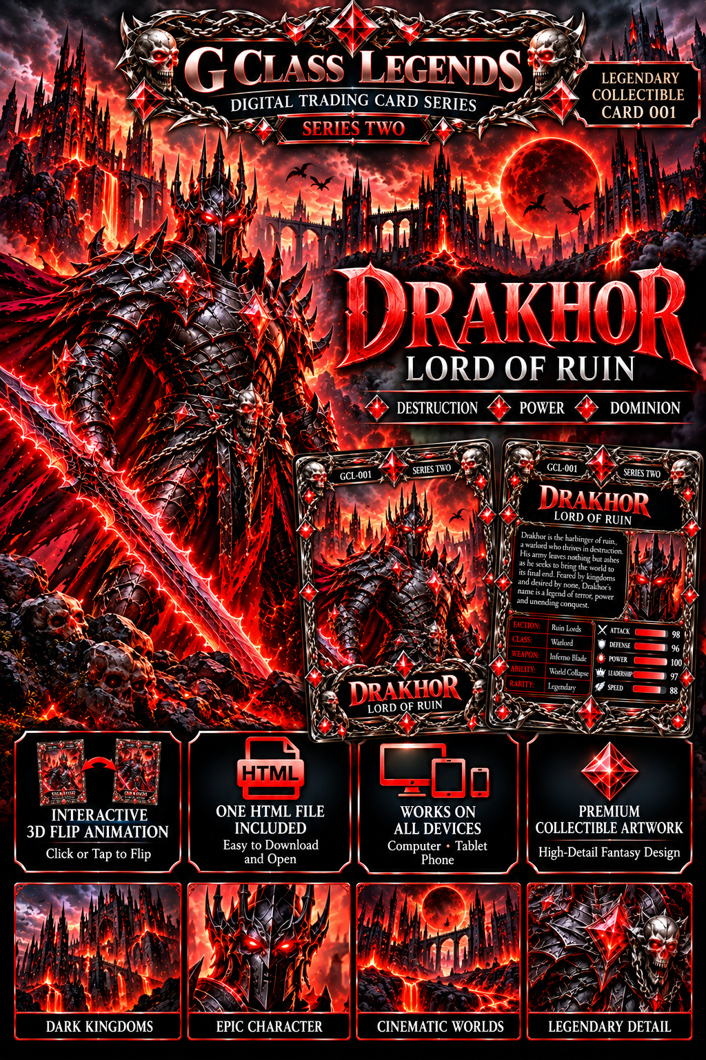 G Class Legends | Drakhor Lord of Ruin | Legendary Interactive Digital Trading Card | Series Two 001