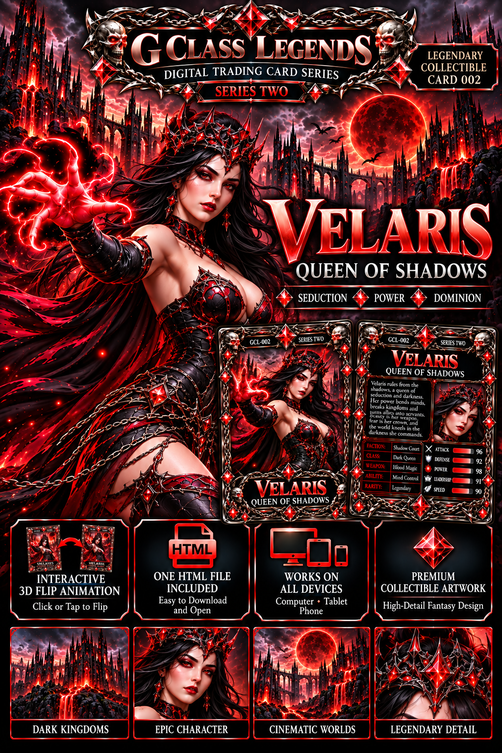 G Class Legends | Velaris Queen of Shadows | Legendary Interactive Digital Trading Card | Series Two 002