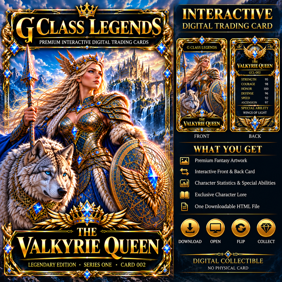G Class Legends | The Valkyrie Queen | Legendary Interactive Digital Trading Card #002