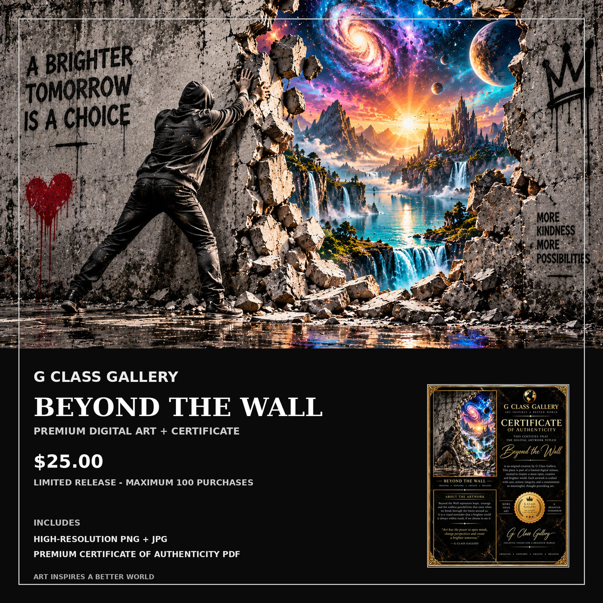 Beyond the Wall | Contemporary Digital Art + Premium Certificate | G Class Gallery