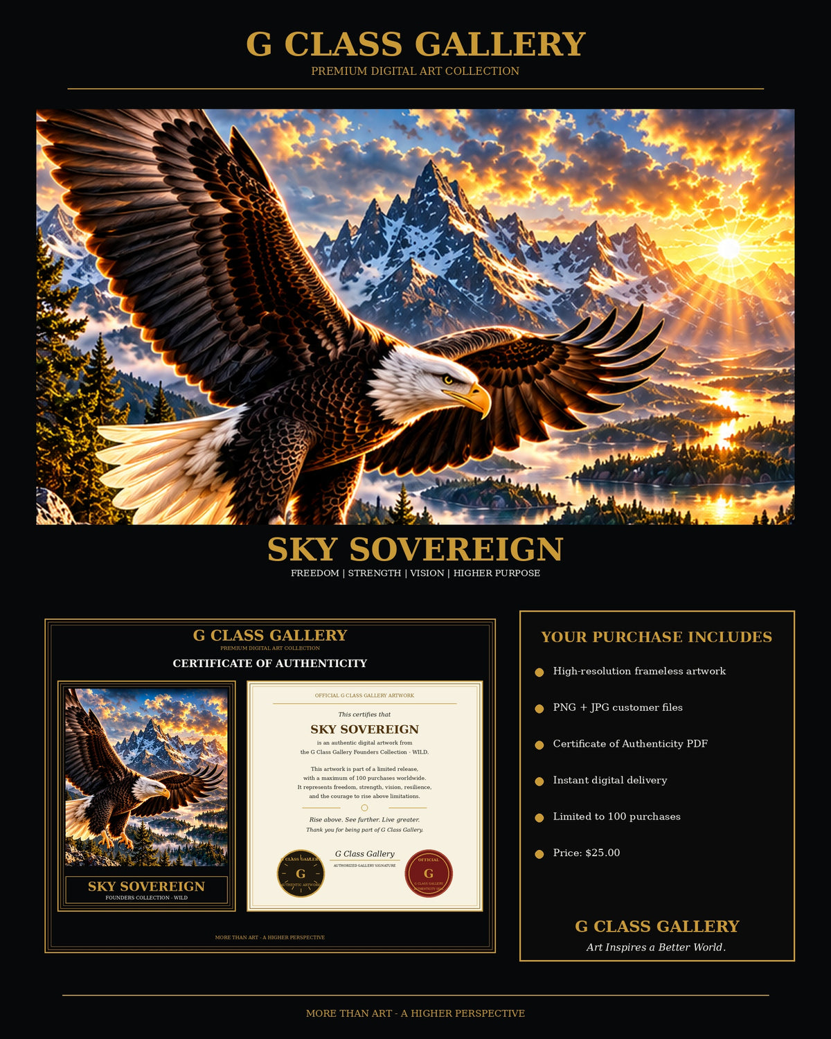 Sky Sovereign | Premium Eagle Digital Art + Certificate | G Class Gallery