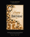 Personalized Interactive Birthday Card | Luxury White Rose & Gold Digital Greeting | Printable Card | G Class Greetings