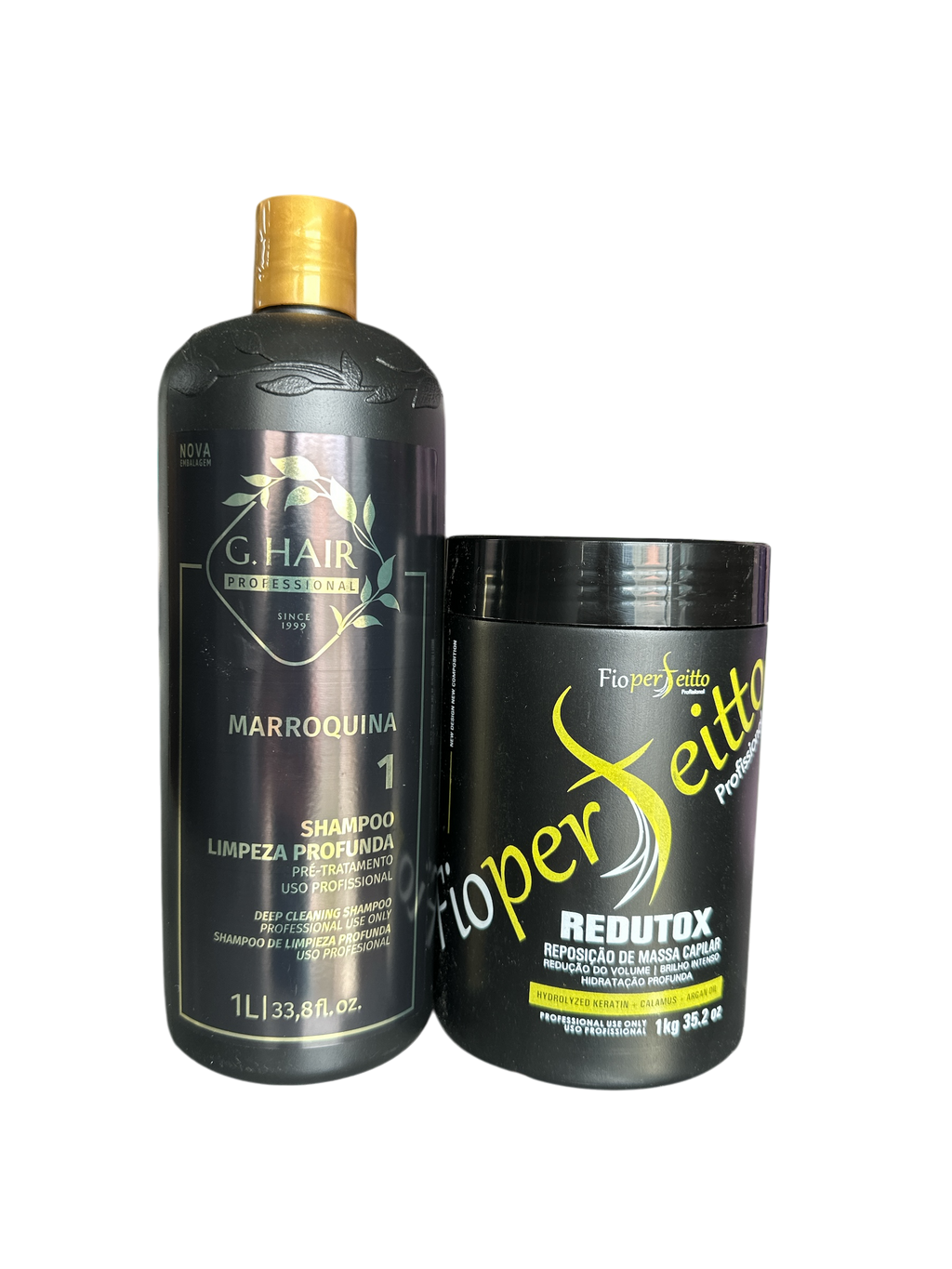Keratin Treatment Kit G Hair Moroccan Detox Shampoo And Fio Perfeitto Hair Btox Mask 33.8fl.oz 1000ml