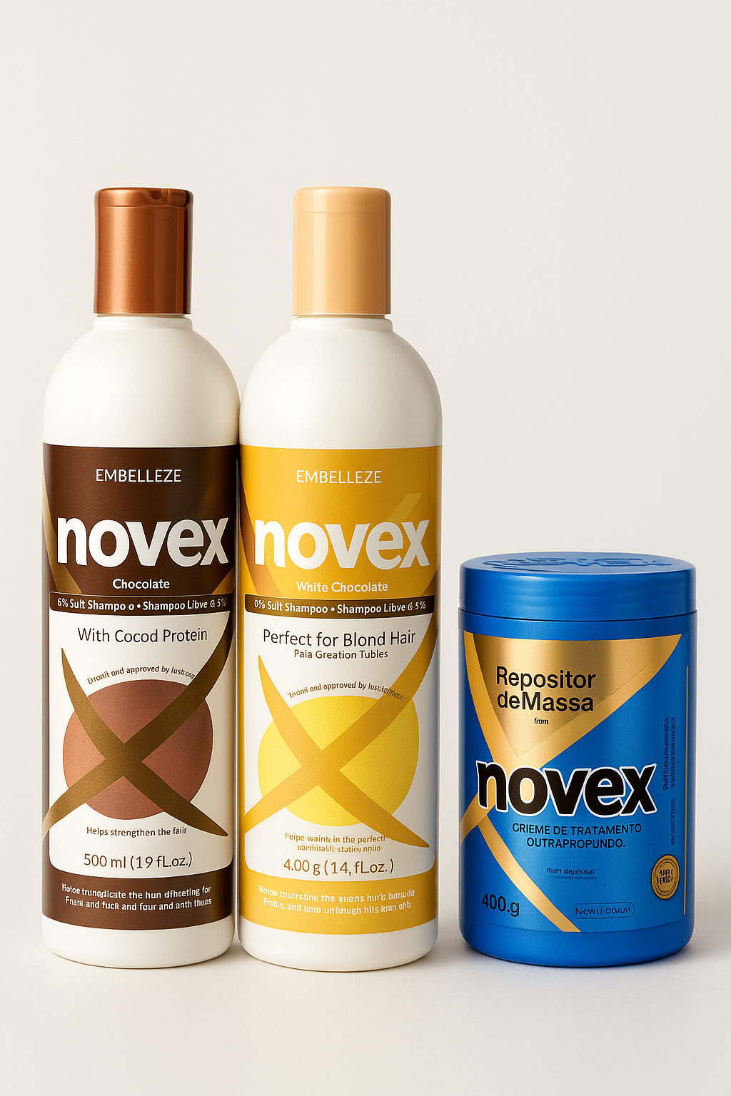 Novex Chococare & Chococlean Shampoo With Cocoa Protein And Mass Reposition Hair Mask Set