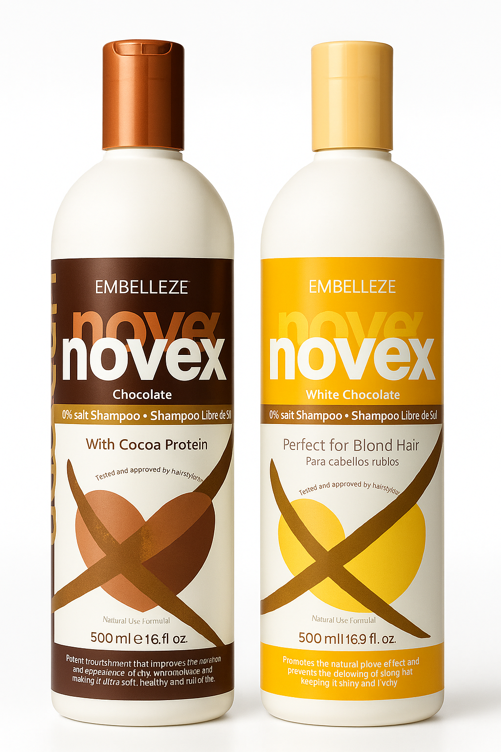 Novex Chococare & Chococlean Chocolate Shampoo With Cocoa Protein 2 Units  17fl.oz e 500ml