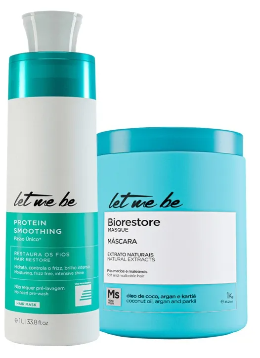 Let Me Be Protein Hair Straightening & Biorestore Mask Kit 34fl oz 1kg