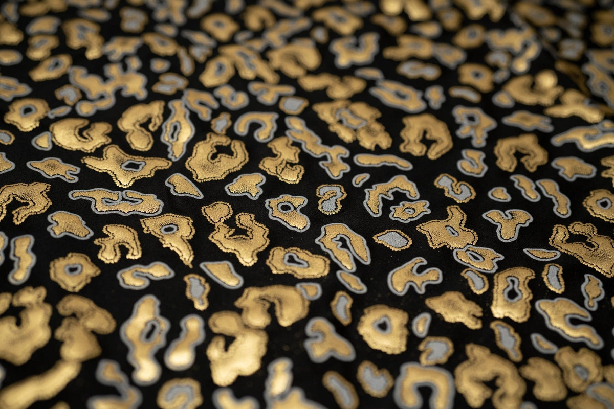 Leo Party Foil Printed Spandex Fabric | Blue Moon Fabrics
