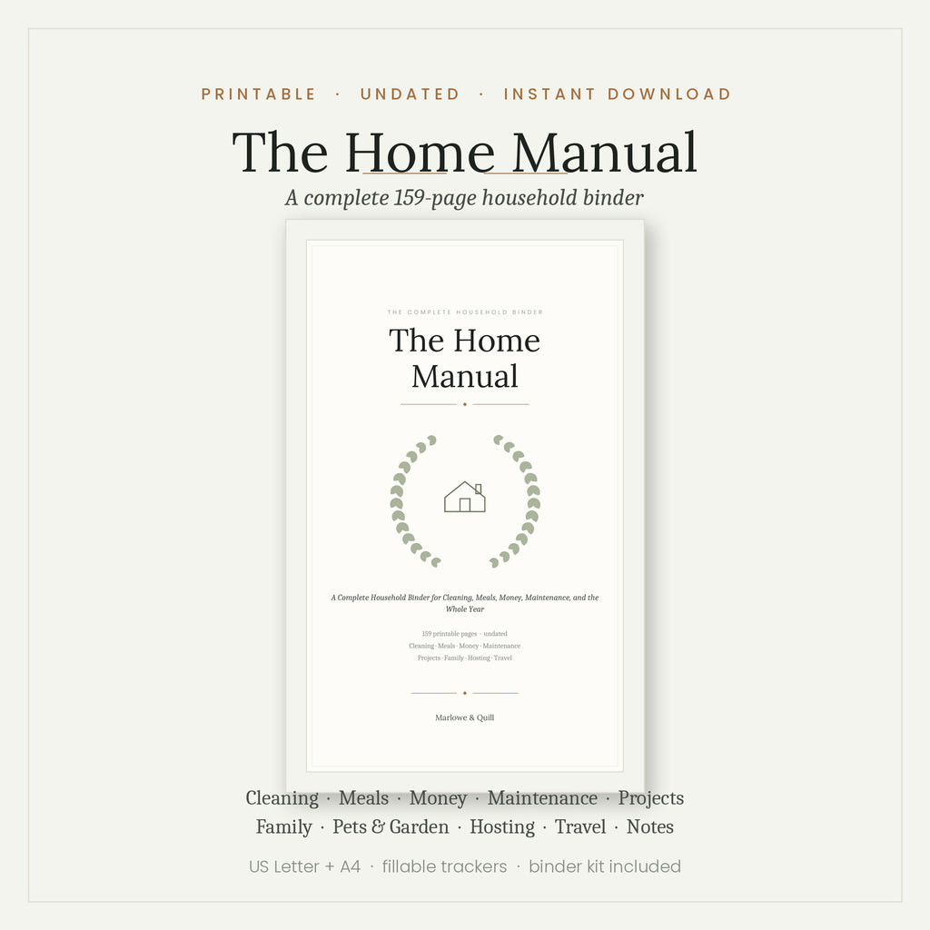 THE COMPLETE HOUSEHOLD BINDER The Home Manual (Printable)