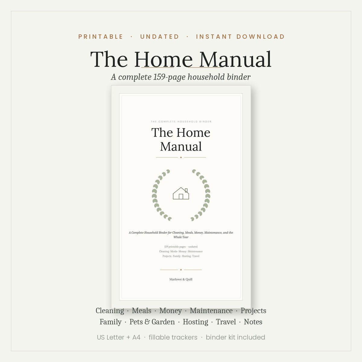 THE COMPLETE HOUSEHOLD BINDER The Home Manual (Printable)