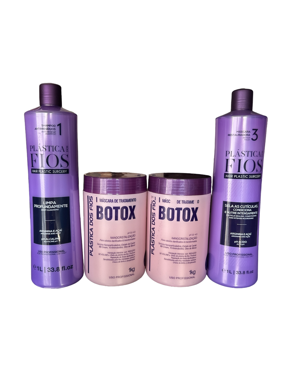 Plastica dos Fios Anti Residue Shampoo Hair Btox And Hydrating Mask Bundle