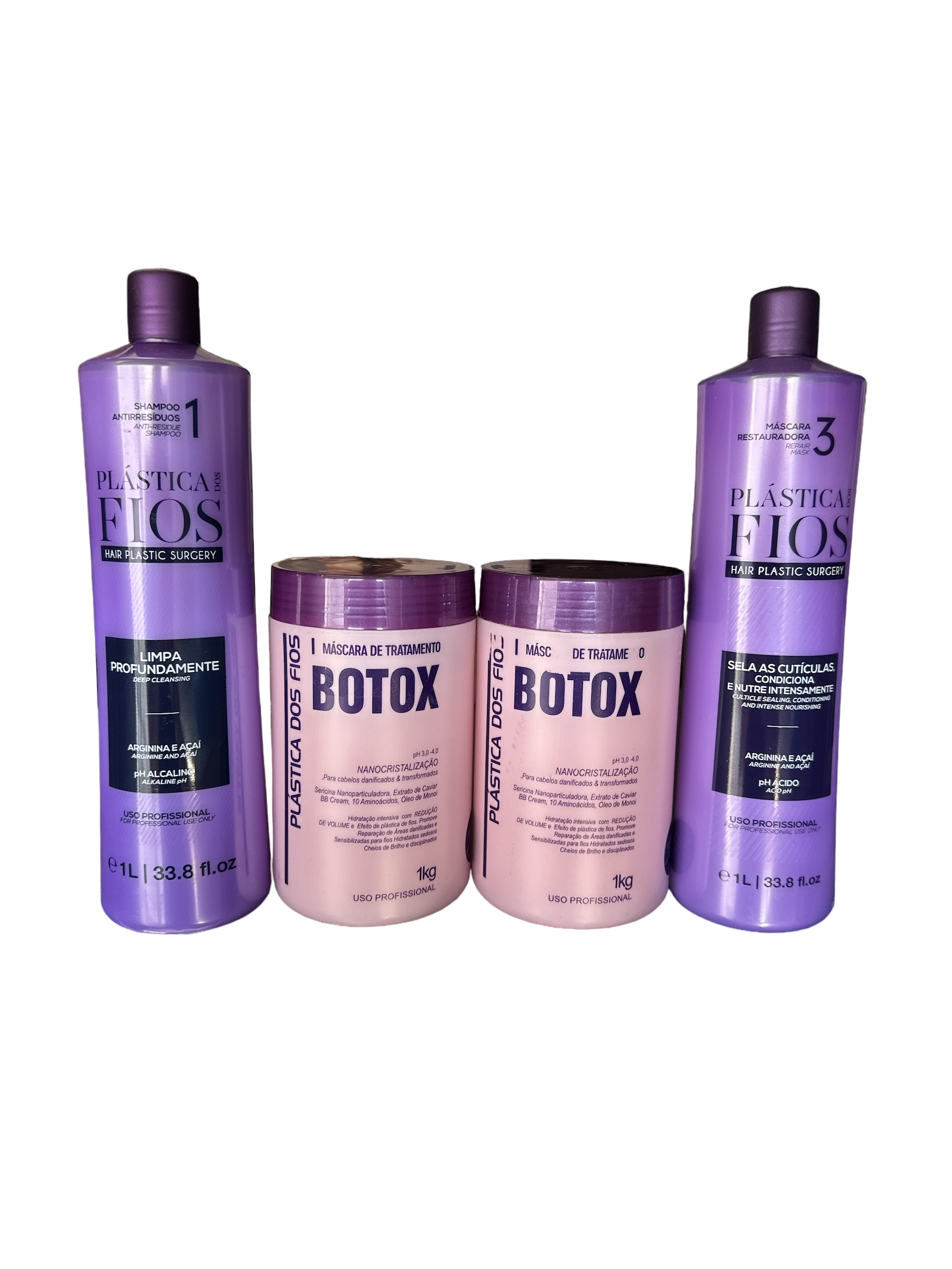 Plastica dos Fios Anti Residue Shampoo Hair Btox And Hydrating Mask Bundle