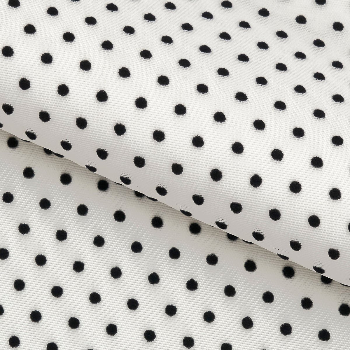 Polka Dot Flocked Stretch Mesh Fabric | Blue Moon Fabrics