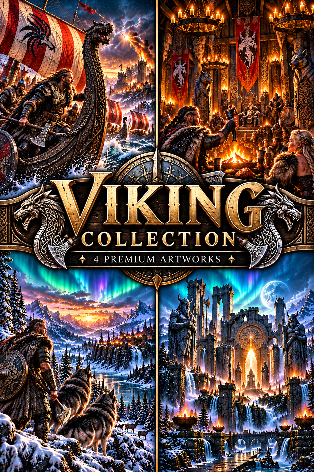 Viking Collection Vol. 1 — 4-Piece Cinematic Digital Art Set