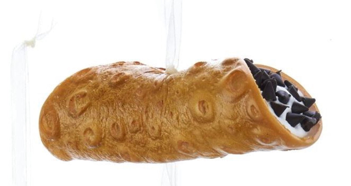 4.5 Inch Foam Cannoli Ornament - with Chocolate Chips