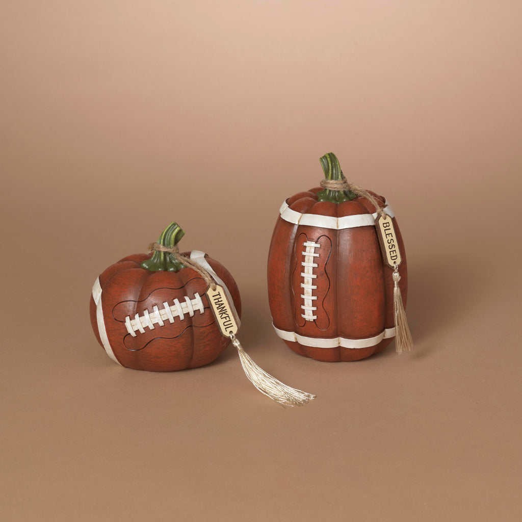 Football Harvest Pumpkin Figurine -