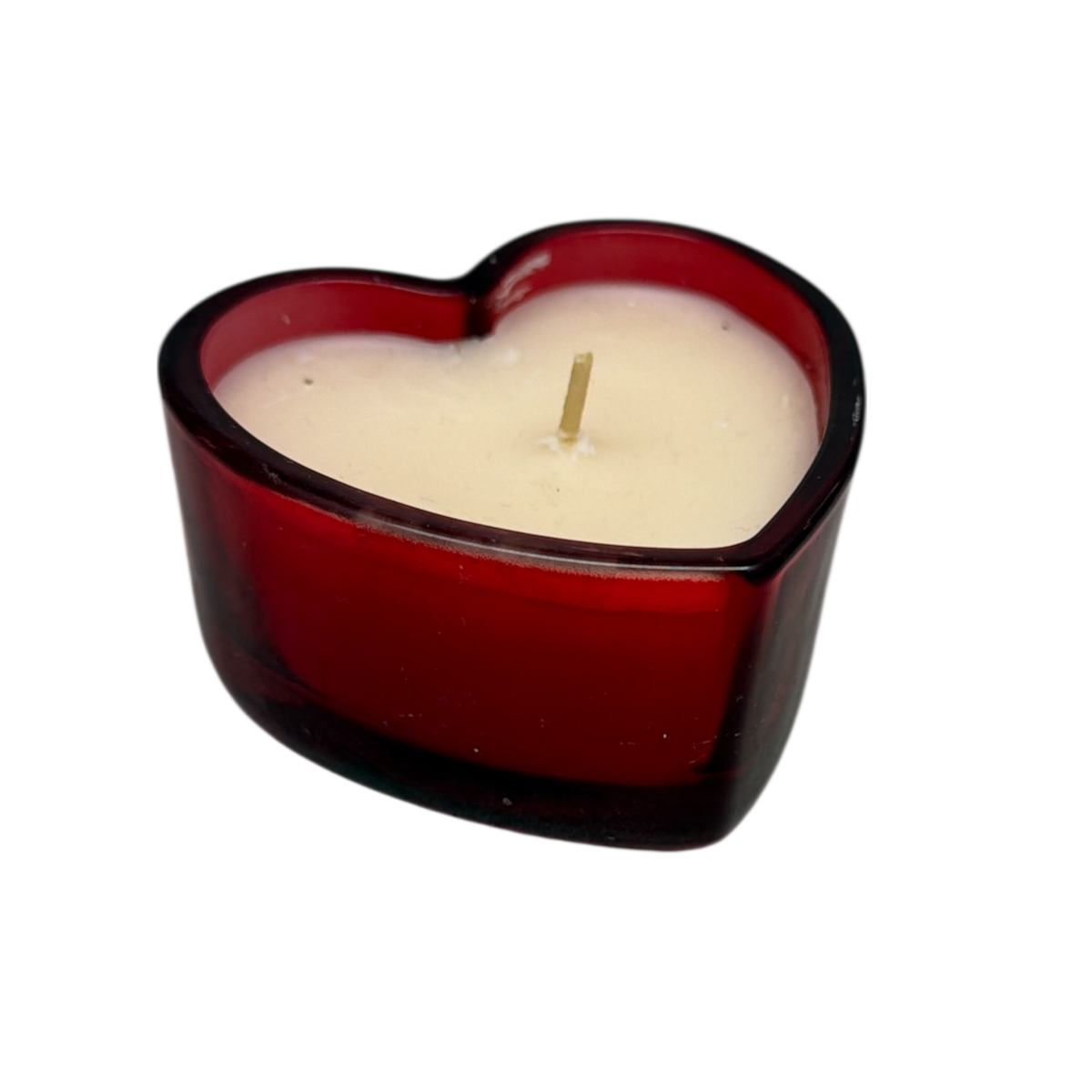 Heart Shaped Fresh Linen Scented Jar Candle  - Red