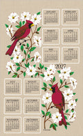 2027 Linen Calendar Towel - Dogwood and Cardinal