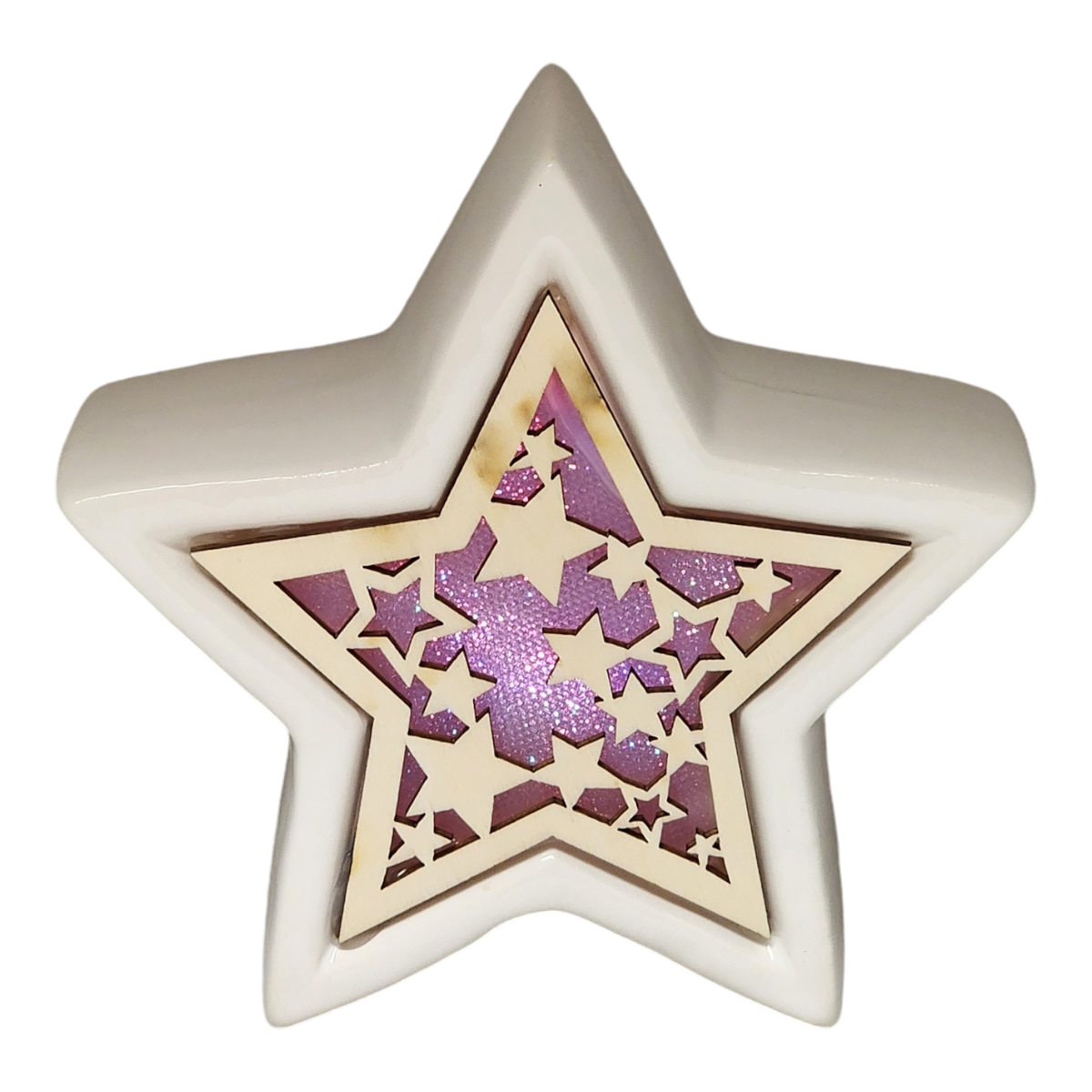 Color Changing Dolomite & Wood Decor - Star