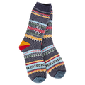 Holiday Seasonal Crew- Navy Multi