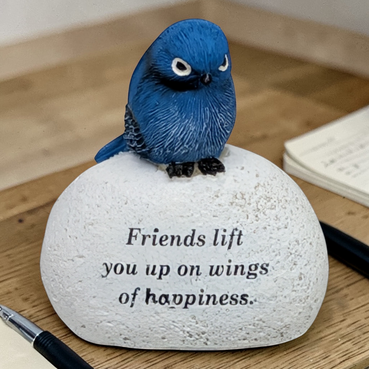 Bluebird on Stone Figurine – Friends Lift You Up