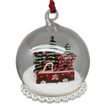 Glass Snow Ball Scene Ornament - Vintage Truck Version