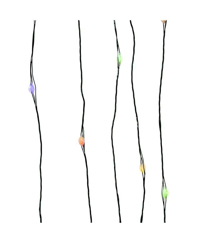 100-Light Battery-Operated Dual Color (Warm White and Multicolored) LED Green Wire Light Set