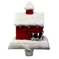 Snowy Barn And  Cow Stocking Holder