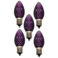 C7 Faceted LED Bulb - 5 Piece - Purple
