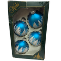 Krebs  Glass Ornament 4 pack - Turquoise Bliss