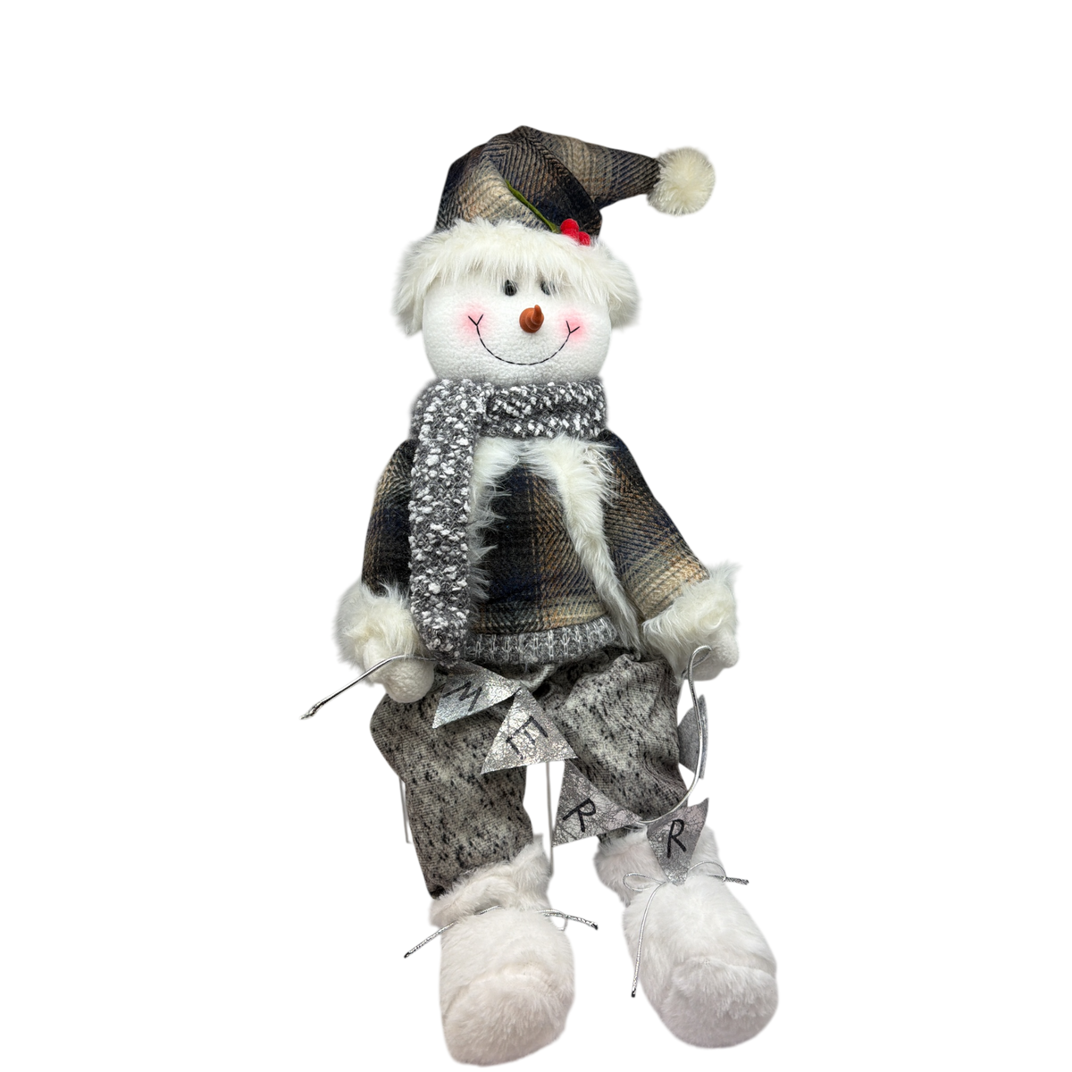 Animated  Snowman With Banner Shelf Sitter