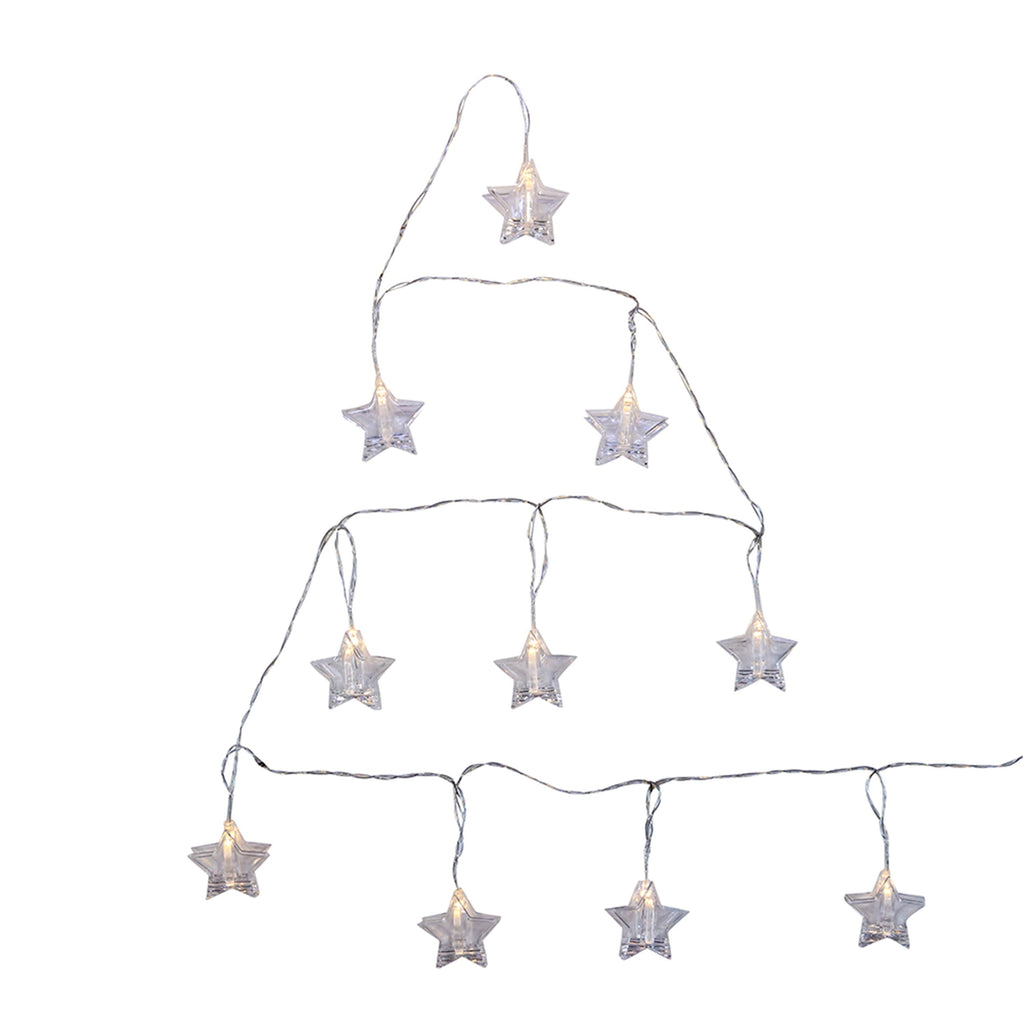 Battery Operated 10-Light Warm White LED Star Clip Light Set