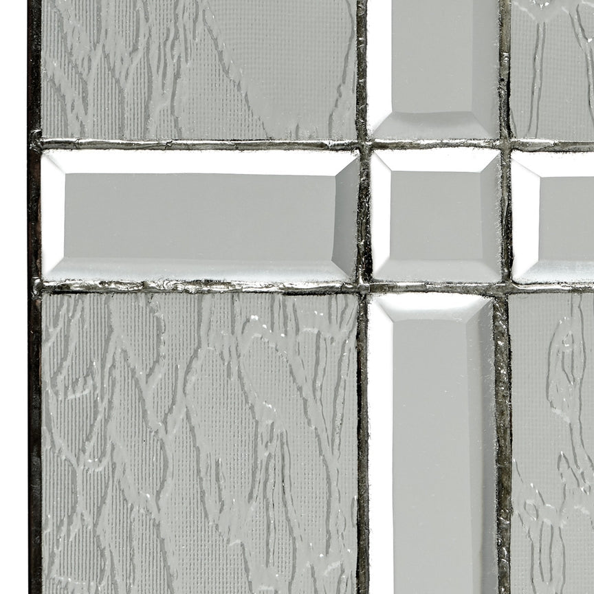 Beveled Cross Clear Glass Window Panel