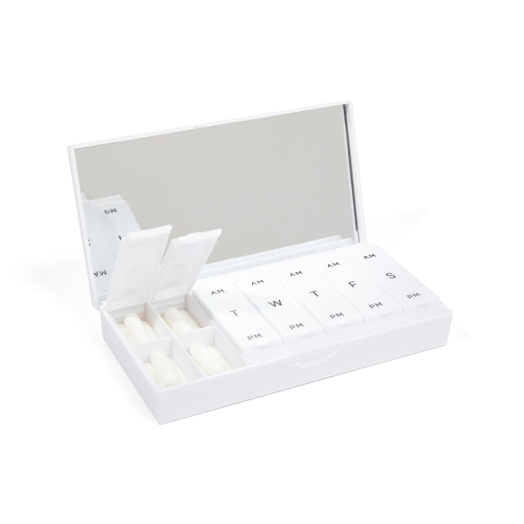 Crisp White AM/PM Pill Box