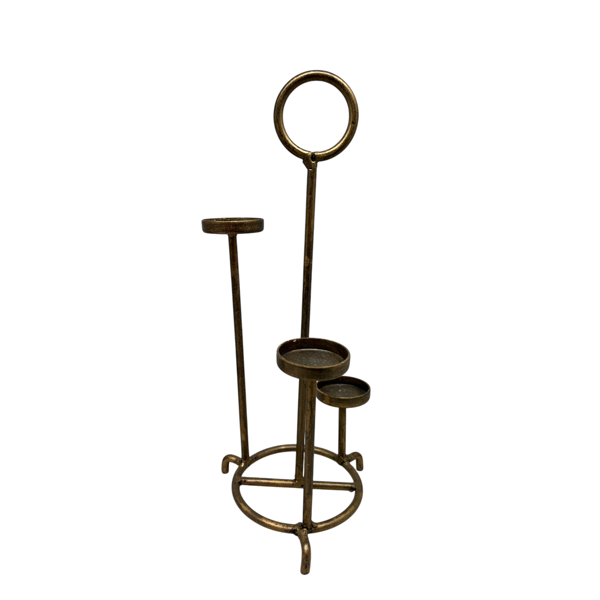 3 Level Glass Gold Candle Holder