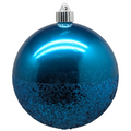 6" (150mm) Commercial Shatterproof Ball Ornament - Balmy Seas with Glitz Bottom
