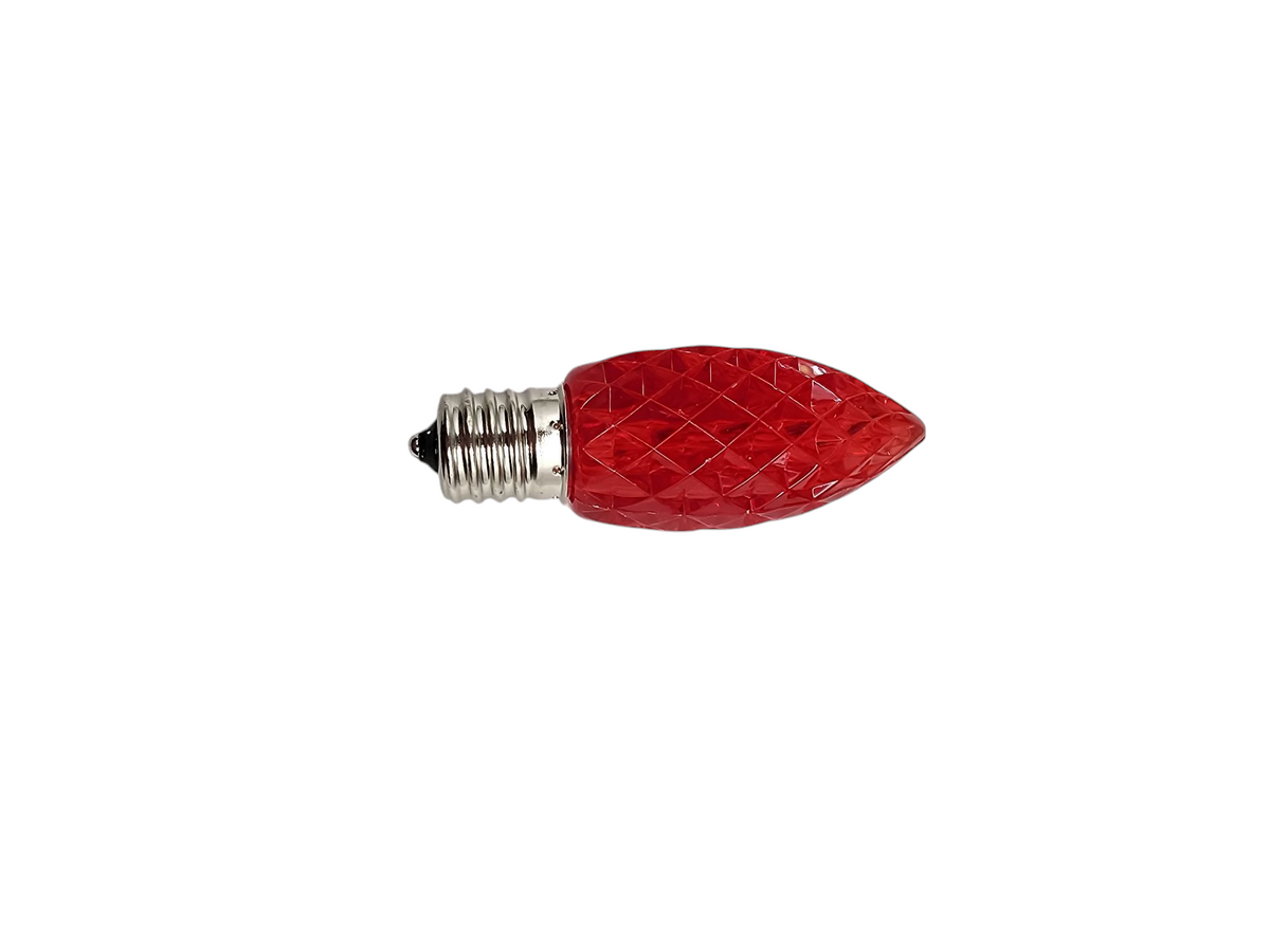 LED C9 Light Bulbs - 25 Pack- Red