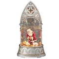 Lighted Kneeling Santa Arch Shimmering Merry Lites Waterglobe