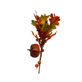 14 inch Faux Pumpkin Pick With Leaves and Berries