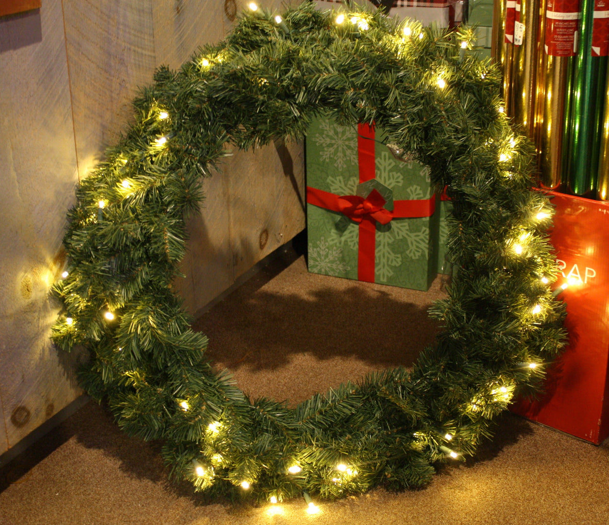 36 Inch Pvc Wreath LED Warm White