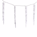 Sparkling White LED Plug-In Christmas Icicle Lights - 13 piece set