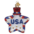 USA Star Glass Ornament