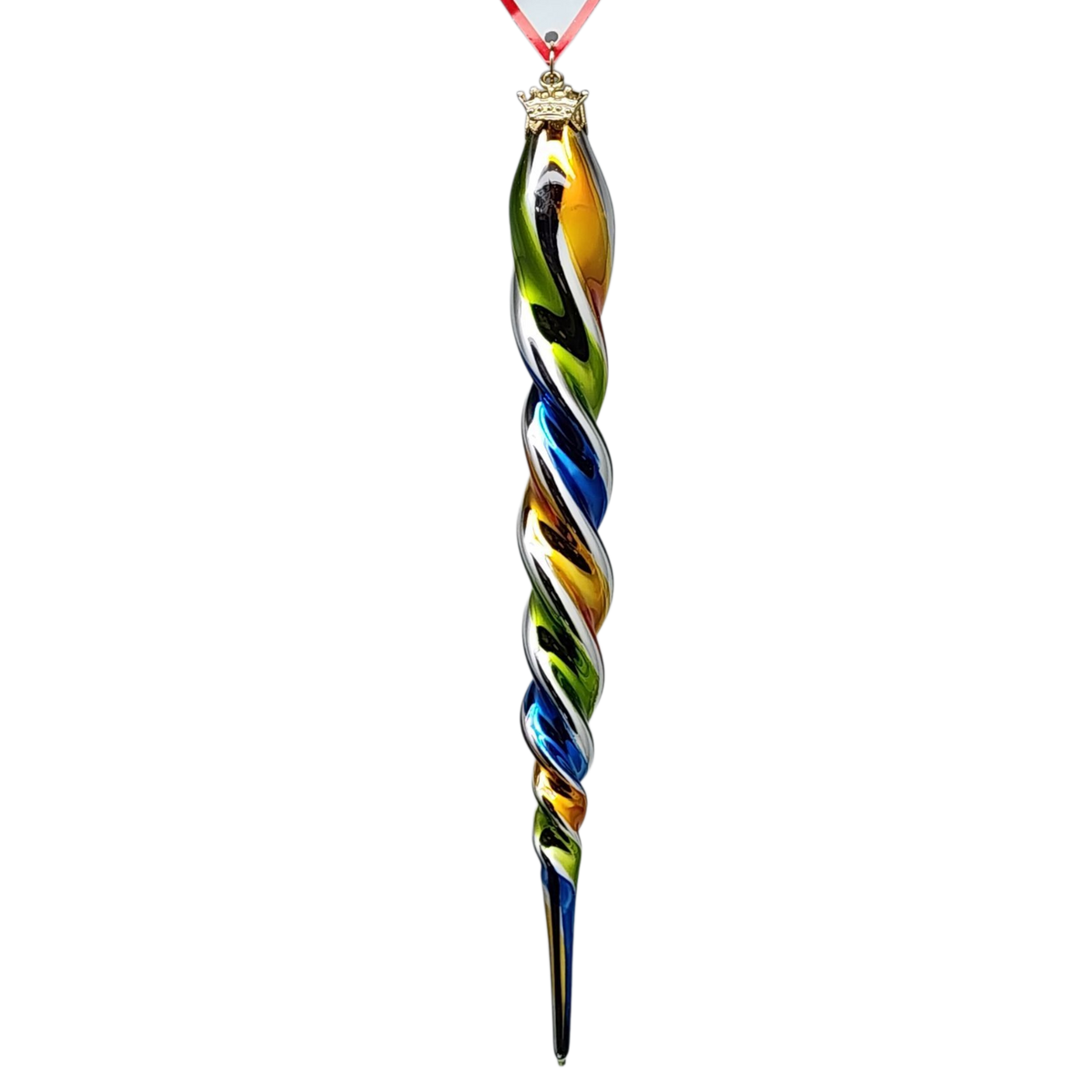 Rainbow Twister Glass Icicle -