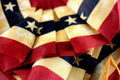 American Flag Bunting Garland 72" Long Poly Fabric - Antiqued