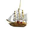 Schooner Brown Boat Ornament