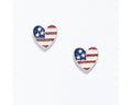 Patriotic Heart Earrings – American Flag Design