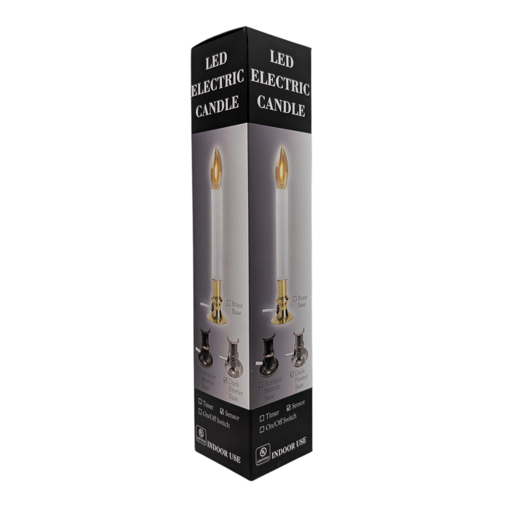 Dark Pewter Candle with LED Bulb and Sensor