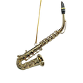 Brass Saxophone Ornament In A Case